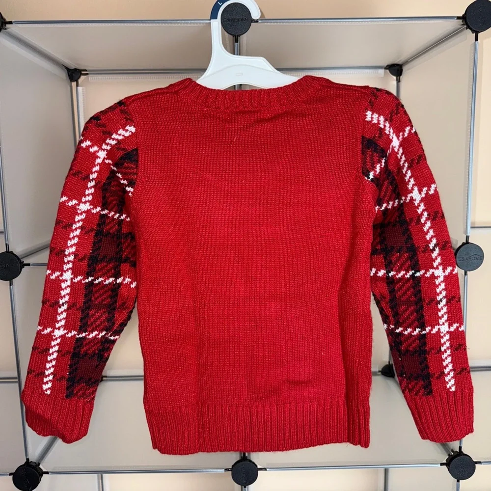 Jolly Sweaters Girls Christmas Ugly Sweater Red Combo Size XS NWT